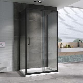 Душевой уголок ABBER Schwarzer Diamant AG30140B-S50B-S50B 140x50см чёрный